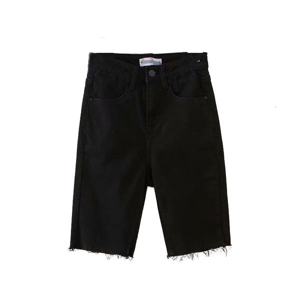 

2021 new fine practical 3-color adjustment denim bicycle at knee height elastic pants thin waist high women jeans effect 8jtg, Blue