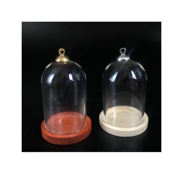 

1set 38*25mm bell jar shape tube clear glass bubble bottle & tray & connector for diy jewelry necklace accessories sqcvzn, Black