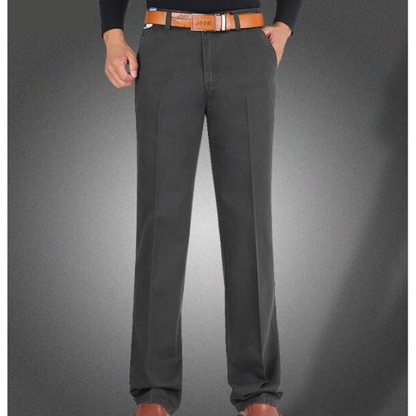 

2021 new casual men loose cotton spring mid-age business fall straight long, flat-dressed pants cl1l, Black;white