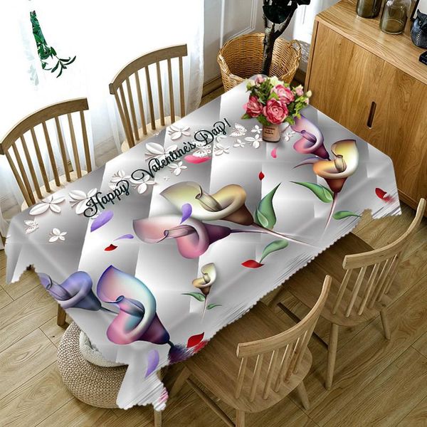 

table cloth customizable 3d tablecloth colorful festive flowers pattern washable thicken rectangular and round for wedding