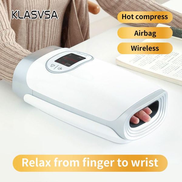 

klasvsa smart hand massager electric wireless heating airbag compression finger palm arm meridian dredging massage relaxation