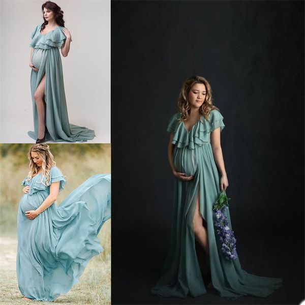 

undergarments & sleepwear dresses for p shoot chiffon tieres pregnant women pgraphy props custom made party sleepwear, White