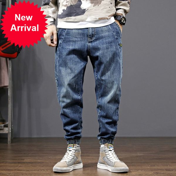 

2021 новый стиль старинные мужские изменитые синие дизайнерские джинсовые брюки грузовые брюки уличные джинсы fnox, Blue