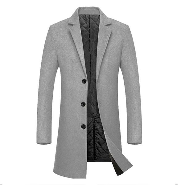 

men's jackets 2021 men slim fit casual reefer winter warm trench woolen coat solid stand collar double breasted peacoat parka, Black;brown