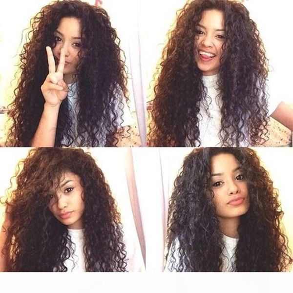 

wet water wave full lace wigs for black women human hair curly malaysian virgin hair wavy lace front wigs with baby hair greatremy, Black;brown