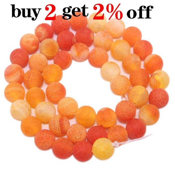 

1strand lot 4 6 8 10 12 mm natural stone frost crab agates round spacer loose bead for jewelry making diy necklaces h bbyquh