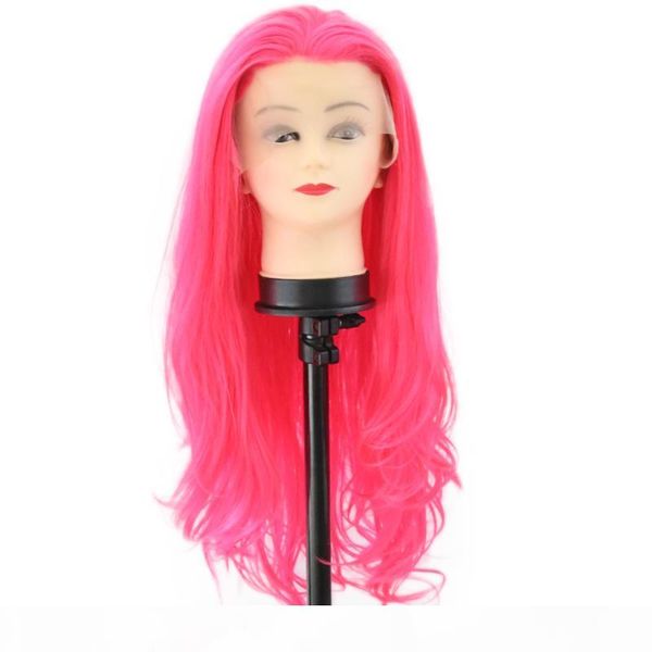 

aimeya pink wigs long loose wave synthetic lace front wig for women heat resistant fiber part hair wigs for woman, Black