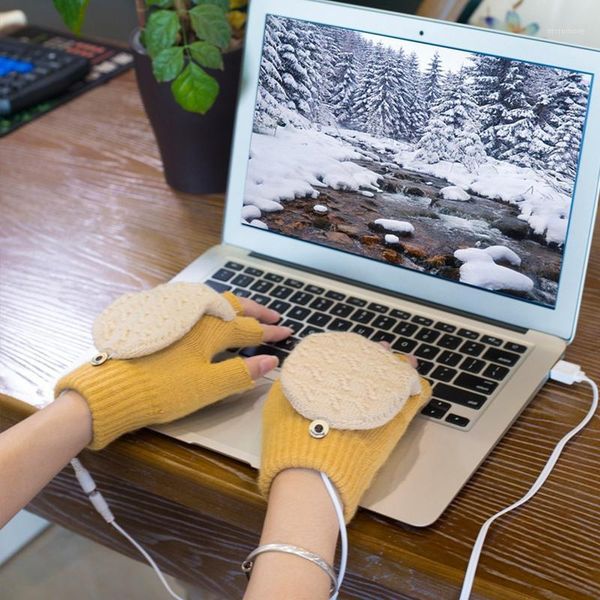 

five fingers gloves women hand warmer flip gift soft half finger mittens knitted thicken artificial wool thermal autumn winter1, Blue;gray