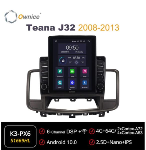 

car audio ownice android 10.0 octa 8 core radio fornissan teana j32 2008 - 2013 gps multimedia stereo playertesla style