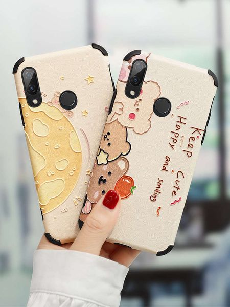 

1dwhuawei nova3 mobile phone case fall proof nova3e edge protective cover novo3i female nova4 silicone nova4e frosted personality creative