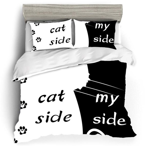 

bedding sets couple bed quilt set black and white letters linen cover 3d king 2 people duvet