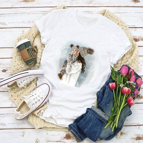 

women graphic cartoon mom mama mother style print summer shirt lady clothes t-shirt womens clothing tee female t shirt, White