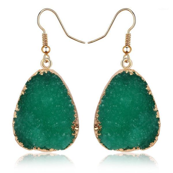 

unique european jewellery colorful water drop dangle earings pink black resin fake drusy earrings for women jewelry e13561, Silver