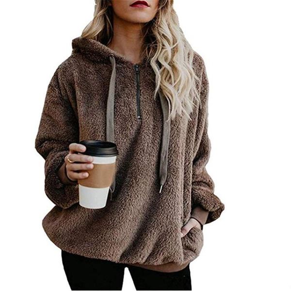 

sherpa of women large size jumpers with 1/4 zip shirt, Black