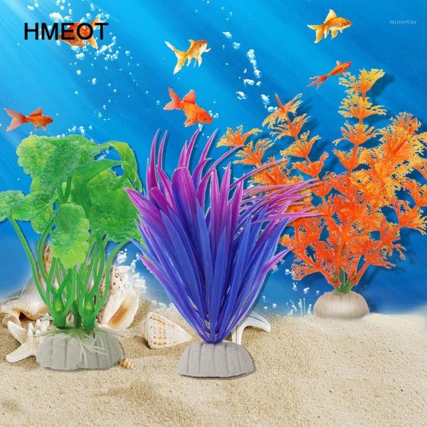 

decorative flowers & wreaths hmeot underwater artificial aquatic plant ornaments aquarium fish tank green water grass landscape decoration1