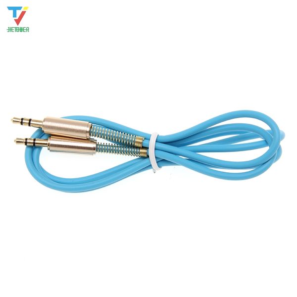 

aux cord spring cable for iphone car headphone speaker jack to jack audio cable 3.5mm male to male aux cable wholesale 100pcs/lot