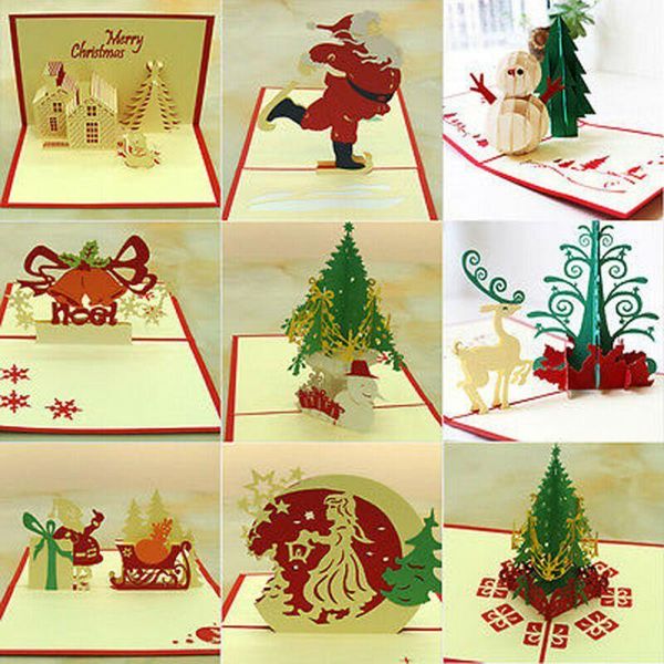 

greeting cards 3d up card handmade happy birthday merry christmas gift present1