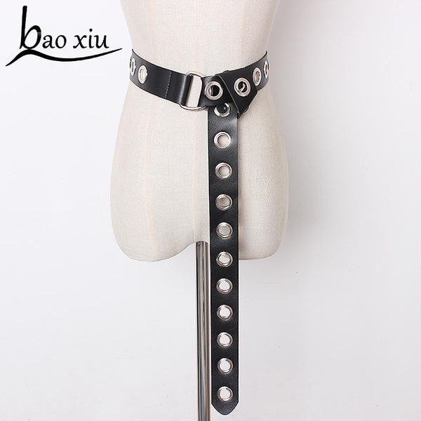 

long personality casual rivet circle black metal belts female silver jean dress waist belts tide pearl pin buckle men lady strap, Black;brown