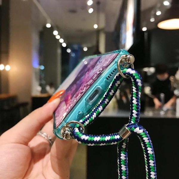 

lanyard chain phone case for samsung galaxy a91 a20e a50 a70 candy color ribbon lanyard chain hanging case for a51 jllkfi