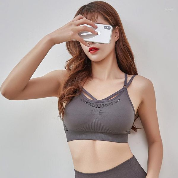 

new quick dry padded fitness bras seamless crop women solid vest-type nylon yoga workout sports bras with removable pads1, White;black