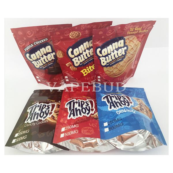 

250mg 500m peanut butter package bags for cookies sandwich canna butter trips ahoy edibles stand up mylar bags edibles gummies packaging 420