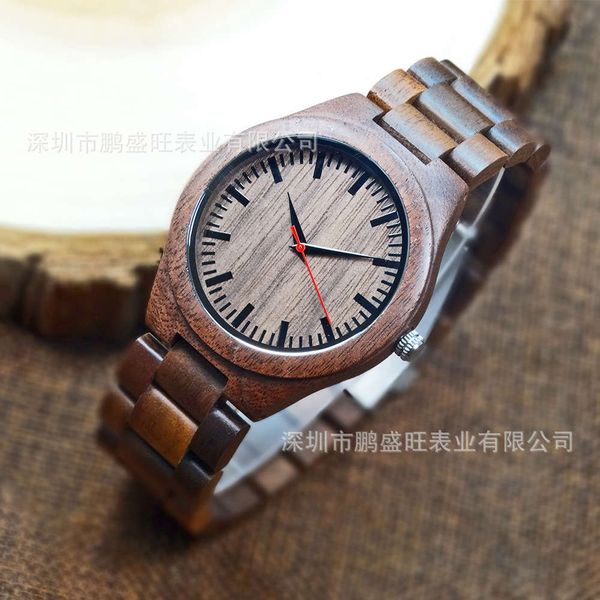 

walnut men's all wood watch set, Slivery;brown