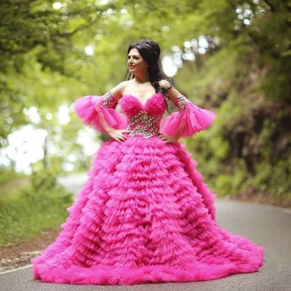 

sweetheart tulle quinceanera dresses 2022 crystal prom gowns tiered ruffles party vestidos evening wear, Blue;red
