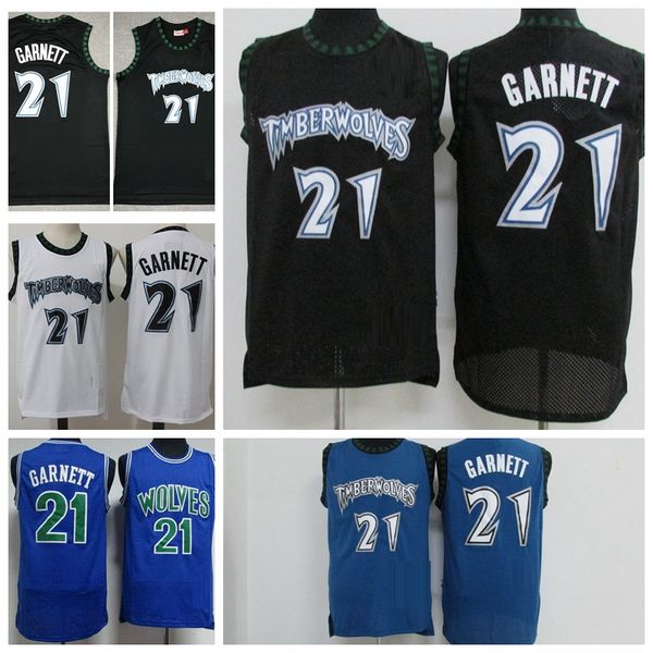 

men kevin 21 garnett minnesota retro basketball jersey, Black;red
