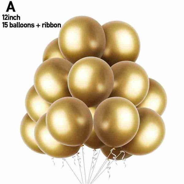 

15 balloons + ribbon 12 inch pearlescent color balloons decoration set party