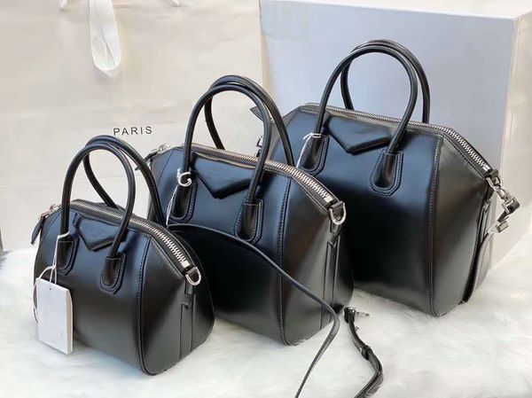 

antigona bag soft 10th anniversary leather handbag boston bags tote w belt strap black fashion gift shoulder crossbody bags 32*24cm