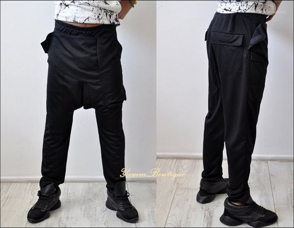 

black men's darkshd drop crotch tapered trouser harem pants jogger1