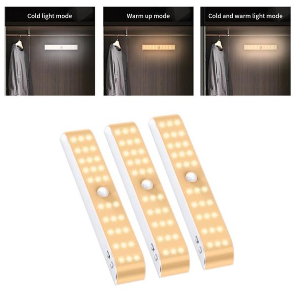 

wall lamp led cabinet light usb rechargeable night lights human body infrared sensor for staircase closet living room aisle lighting