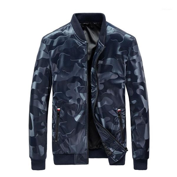 

mcikkny fashion men's camouflage leather jackets slim pu leather jackets coats male stand collar1, Black