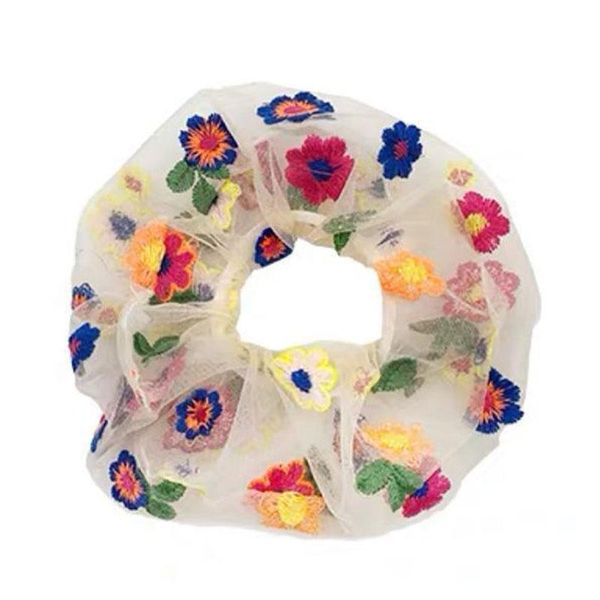 

large intestine scrunchie women ponytail holder elastic hair bands fashion rubber band transparent mesh gauze headdress headwear h wmtptj, Black;brown