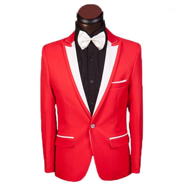 

mens classic shawl lapel slim fit suit jacket casual blazer designs costume stage clothes for singers veston homme costume1, White;black