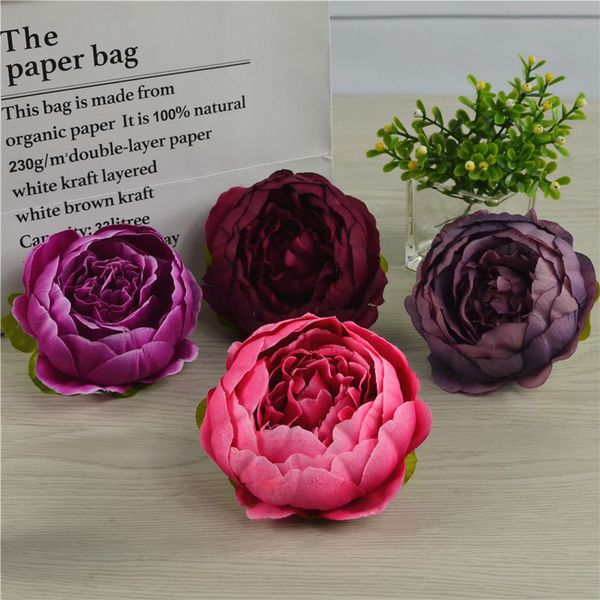 

10pcs/bag artificial flowers for wedding decorations silk peony flower heads party decoration flower wall wedding backdrop white peony