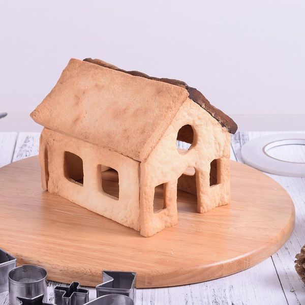 

3d christmas cookie cutters xmas baking moulds stainless steel gingerbread house party bakeware mold dhb2936