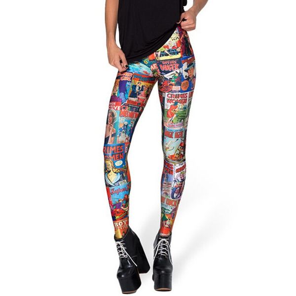

halloween women trousers female leggings leggins square cartoon capris for woman 3d digital printed mujer legins slim k137, Black