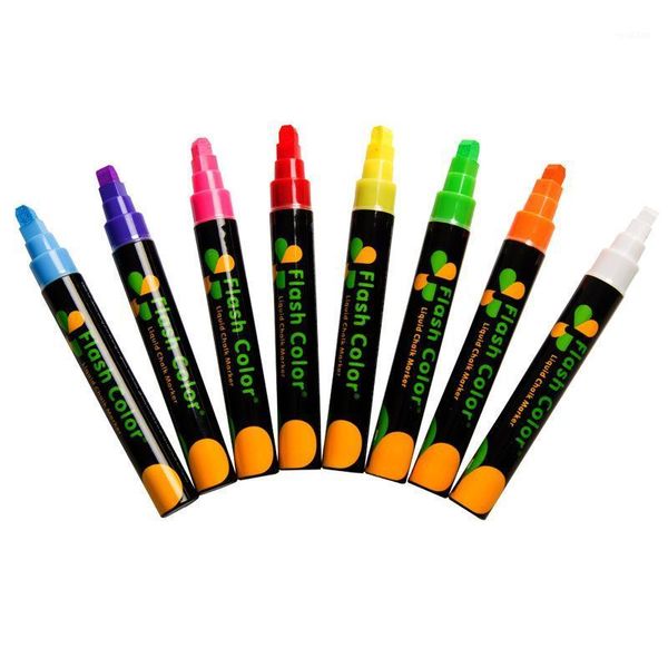 

led handwriting fluorescent board highlighter sets 8/24/48/72pcs erasable graffiti painting blackboard markers pen stationery1, Black;red
