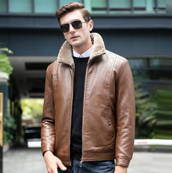 

men's fur & faux mens leather jacket slim autumn winter thicken motorcycle coat men jackets clothes personalized jaqueta de couro stree, Black