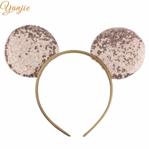 

14pcs/lot 2020 fashion sequins mouse ears headband glittle diy girls hair accessories for women hairband party accesorios mujer y200710, Slivery;white