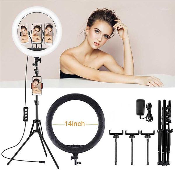 

14inch ring light p led selfie ring fill light dimmable camera phone holder 36cm lamp tripod for video live studio1