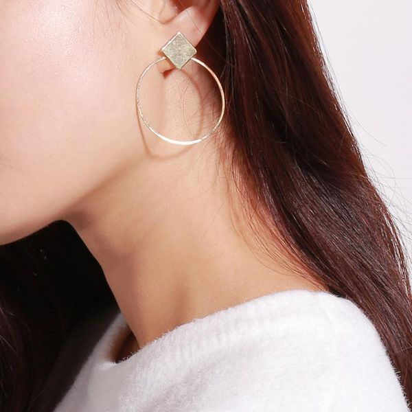 

fashion geometry women wedding earrings ear hoop travel club jewelry round earrings jewerly gift, Golden;silver
