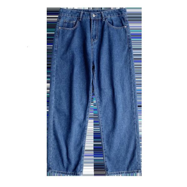 

2021 new privathinker korean straight jeans for men solid color men's vintage denim streetwear man casual jean pants trousers ig0w, Blue