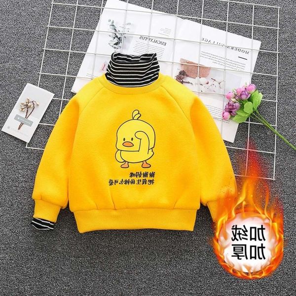 

cartoon new sweater net red winter boys and girls' korean plush warm pullover p6075 ijsr, Black
