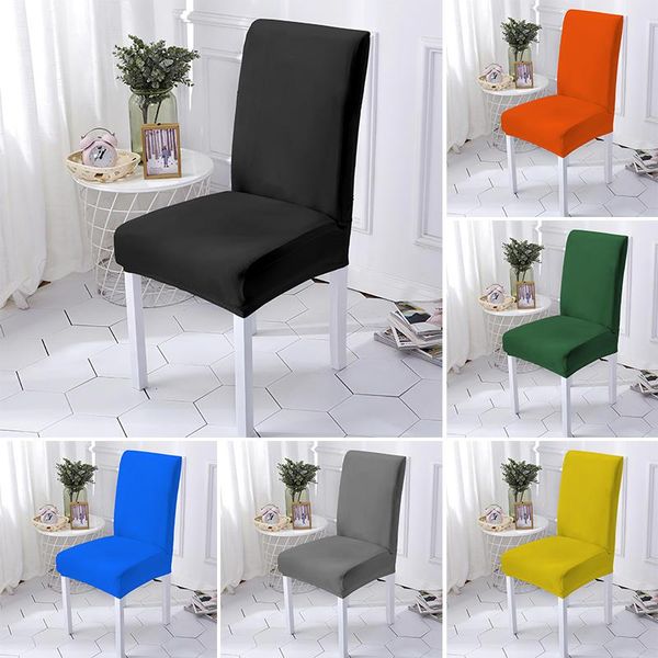 

solid color simple design universal stretch office chair cover elastic seat slipcovers protector for dining room kitchen l