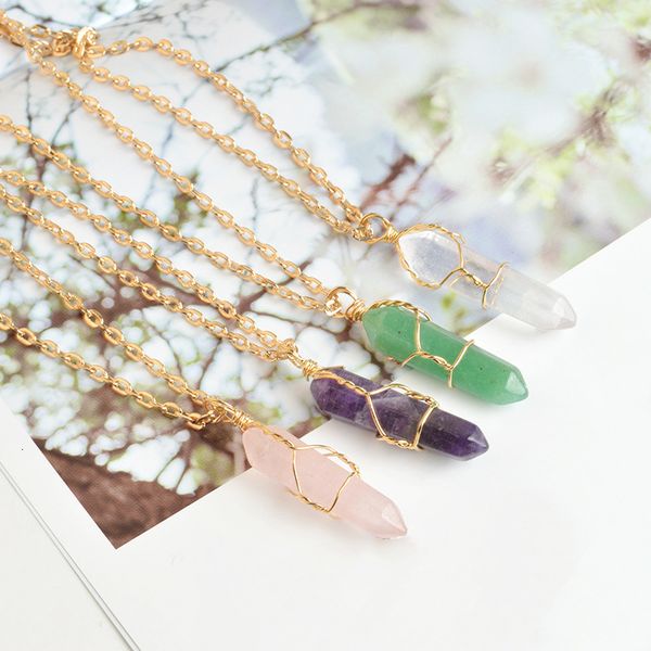 

side new bullet bulk pendulum charms opal 6 tiger eye malachite turquoise jade natural stone pendant necklace crystal he