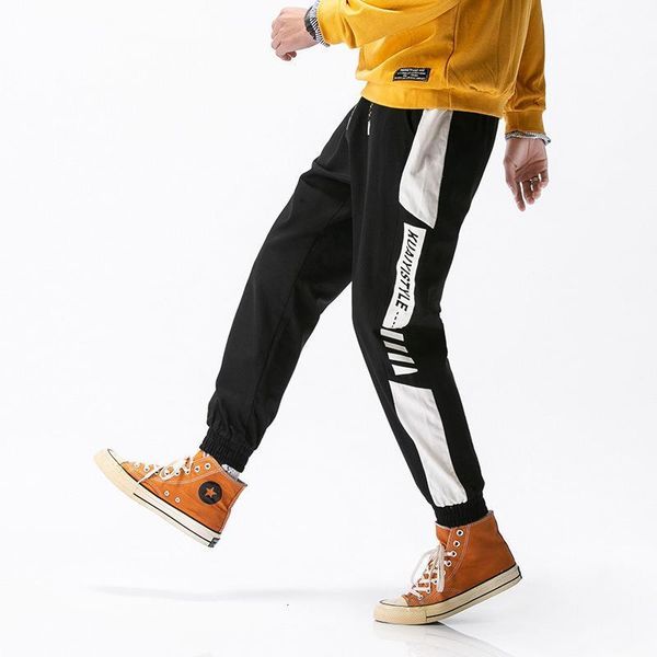 

новый стиль горячие продажи мода мужские хлопковые брюки подростки мыть свободные буквы спортивные брюки падение доставки, Black