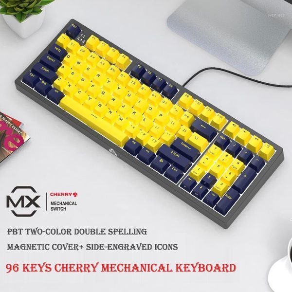 

keyboards ajazz cherry axis mechanical keyboard 96-key red brown black green wired gaming rgb backlit e-sport for notebook and pc1