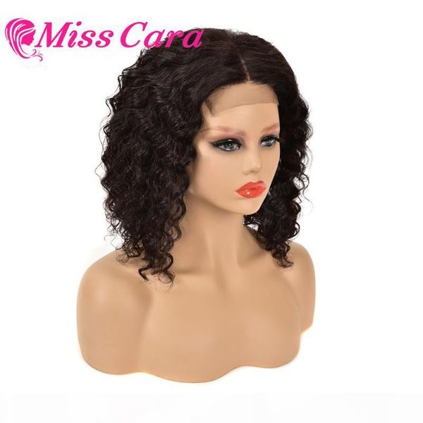 

malaysian remy jerry curly short bob lace closure human hair wig pre plucked for black women glueless 4x4 deep wave closure wigs, Black;brown